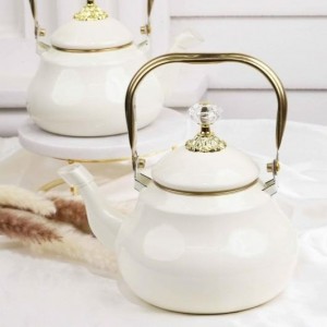 ابريق شاي ابيض زينجو زينكو حمالة مذهب U 2.0 لتر 